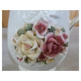 Ceramic Rose Décor Pitcher