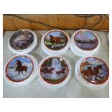 6 Danbury Mint Pride of Budweiser and Bass Beauties Decorative Plates