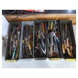 5 Metal Bins of Assorted Tools