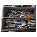 5 Metal Bins of Assorted Tools
