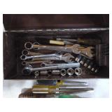 2 Metal Toolboxes with Some Tools