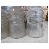 18 Vintage Insulators in Metal Wire Milk Crate