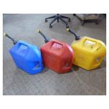 3 Gas Cans with Nozzles
