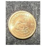 1/10TH OZ .999 FINE GOLD 2022 SOUTH AFRICAN KRUGERRAND