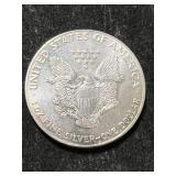 1986 AMERICAN SILVER EAGLE 1 TROY OZ .999 FINE SILVER