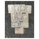 10 GRAMS .999 FINE SILVER FRACTIONAL BARS