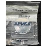 2022 CANADIAN MAPLE LEAF 1 TROY OZ .9999 FINE SILVER