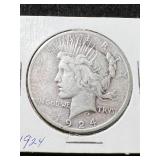 1924 US PEACE SILVER DOLLAR