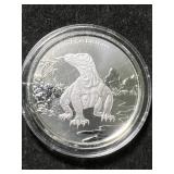1 TROY OZ .999 FINE SILVER KOMODO DRAGON ROUND IN AIRTITE