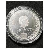 1 TROY OZ .999 FINE SILVER KOMODO DRAGON ROUND IN AIRTITE