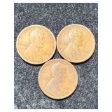 3 US WHEAT CENTS 1917P-D-S