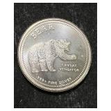 1 TROY OZ .999 FINE SILVER BEAR/BULL ROUND