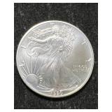 1990 AMERICAN SILVER EAGLE 1 TROY OZ .999 FINE SILVER
