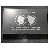 2023 US MORGAN AND PEACE DOLLAR REVERSE PROOF 2 COIN SET