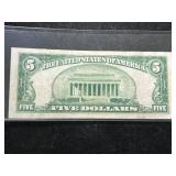 1929 US $5 FEDERAL RESERVE BANK OF KANSAS CITY NOTE