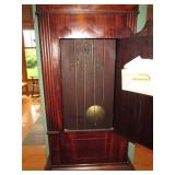 Vintage carved walnut Grandfather c...