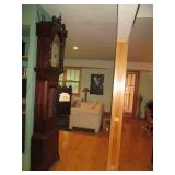 Vintage carved walnut Grandfather c...