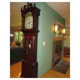 Vintage carved walnut Grandfather c...