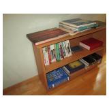 Wood bookshelf plus content appro...