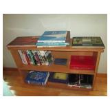 Wood bookshelf plus content appro...