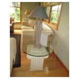Pair of column style end tables wit...
