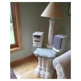 Pair of column style end tables wit...