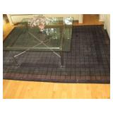 Metal framed glass top coffee table...