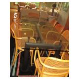 Tubular metal framed glass top dini...