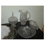Cut glass serving pieces...