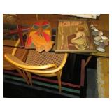 Vintage wall decor plus misc rocks ...