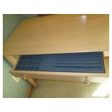 Light tone wood single drawer desk ...