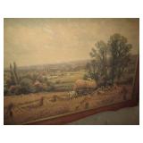 Vintage 52 x 28" farm scene...