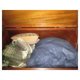 Vintage Wood storage trunk with tab...