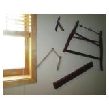 Vintage wood saw, utility knife, le...