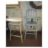 (2) Vintage Wood baby high chairs...