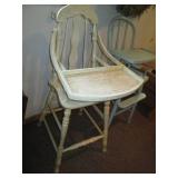 (2) Vintage Wood baby high chairs...