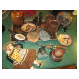 Wood and cast iron collectibles and...