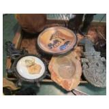 Wood and cast iron collectibles and...