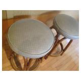 Sturdy wicker rattan padded stools...