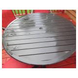 Round metal patio table with 4-matc...