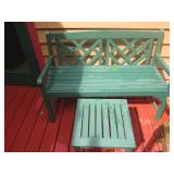 Painted Wood patio bench with match...