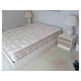 Queen size platform bed with 2-matc...
