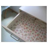 White 3-drawer dresser approx 36x18...