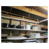 Vintage Enamelware, cut glass punch...