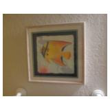 Fish themed wall decor, seashells a...