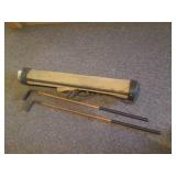 Vintage canvas and leather golf bag...