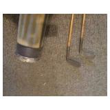 Vintage canvas and leather golf bag...