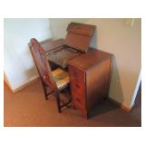 Vintage Wood sewing machine desk wi...