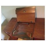 Vintage Wood sewing machine desk wi...