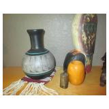 Lot of wood carved figures and a bo...